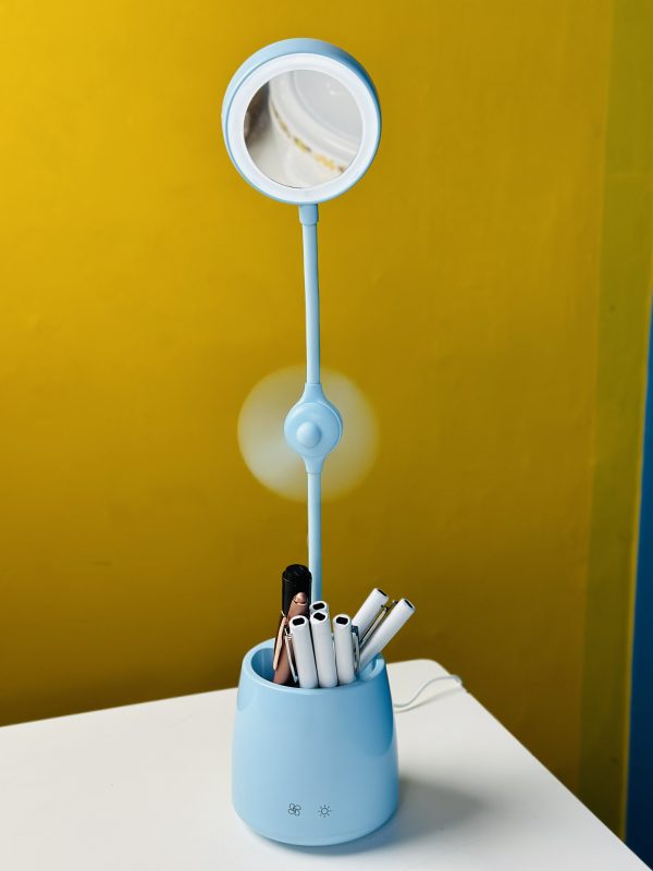 Desk Pen Holder With Led Lamp And Fan - Image 4