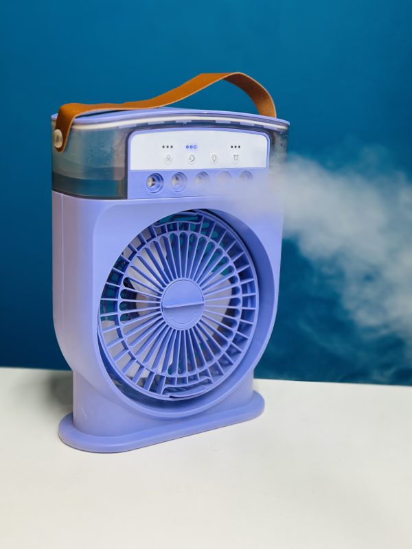 DISNIE Rechargeable Air Cooler Fan With Mist Flow – Purple Color - Image 2