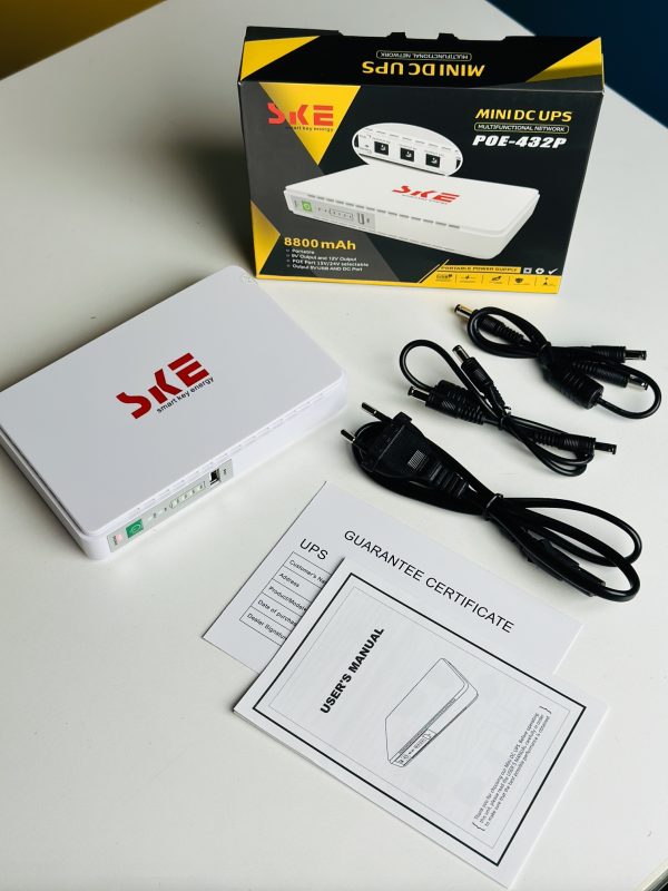 SKE 432P mini UPS for Router, ONU, Camera – 25 Watt 5v 9v 12v & PoE support 15/24v - Image 7